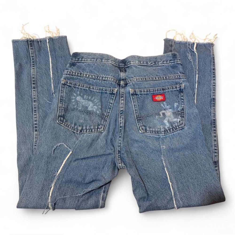 Dickies X Keith Haring Limited Collab Blue Straight Leg Jeans With Graphic